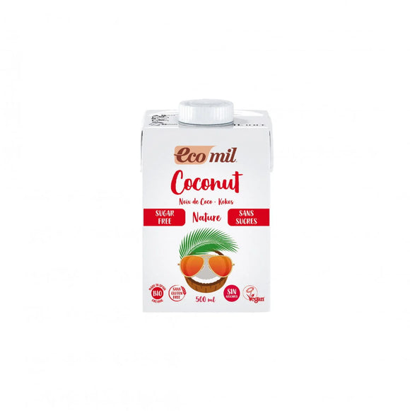 Bebida vegetal orgánica Ecomil de coco s/az. 500cc