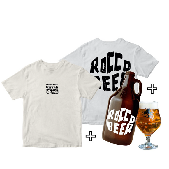 Kit Rocco Beer - Growler 1,9 litros + Cristalería + Remera
