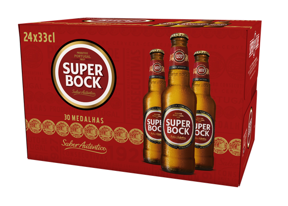 Promo especial 5x4 cajas Cerveza Super Bock Bot. 330cc x24unid.